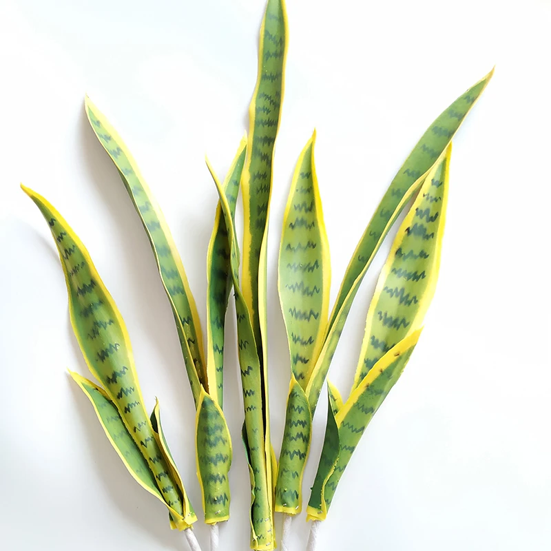 Yellow 5pcs Искусственный суккулент Агава монолитные тропические листья ветка пустыни растения сансевиерия трифашиата Прайн домашний Декор Искусственный Бонсай - Цвет: Yellow 5pcs