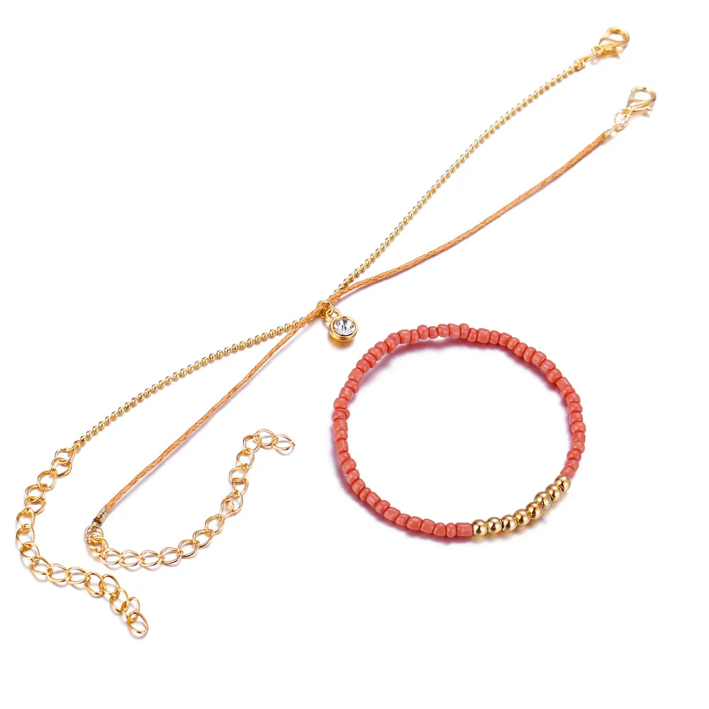 Женский браслет ручной работы в богемном стиле золотистого цвета простой милый с