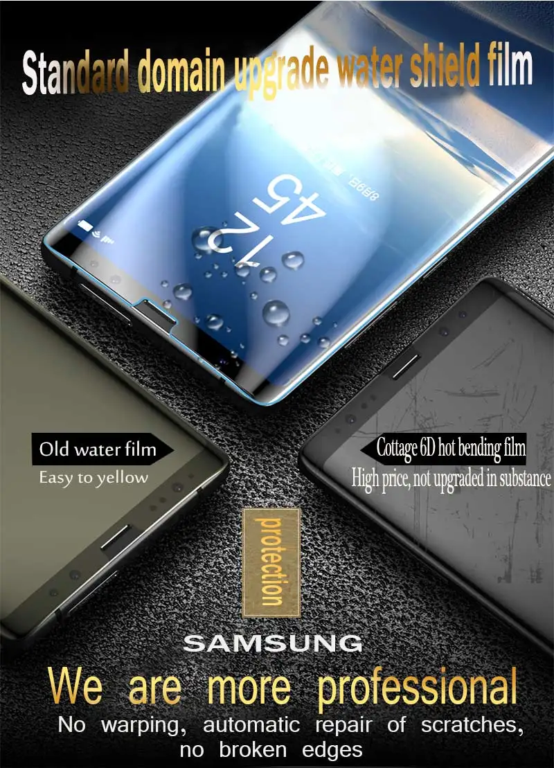 100D полная защита экрана Гидрогелевая стеклянная пленка для samsung Galaxy S10 S9 S8 Plus Защитная пленка для Galaxy Note 8 9 изогнутая пленка