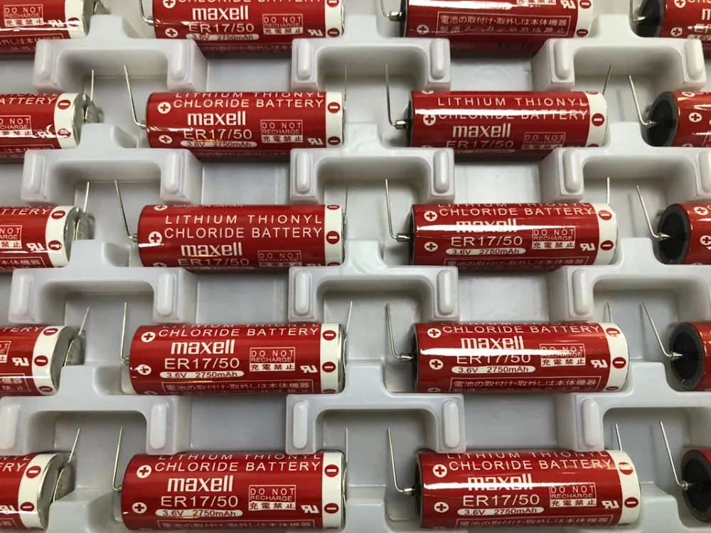 

5pcs/lot New Original Maxell ER17/50 3.6V 2750MAH PLC Industrial Control Horned Battery Lithium Thionyl Chloride Batteries