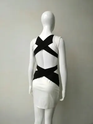 2017 новый женский лето dress белый лоскутное спинки черной повязкой тонкий о
