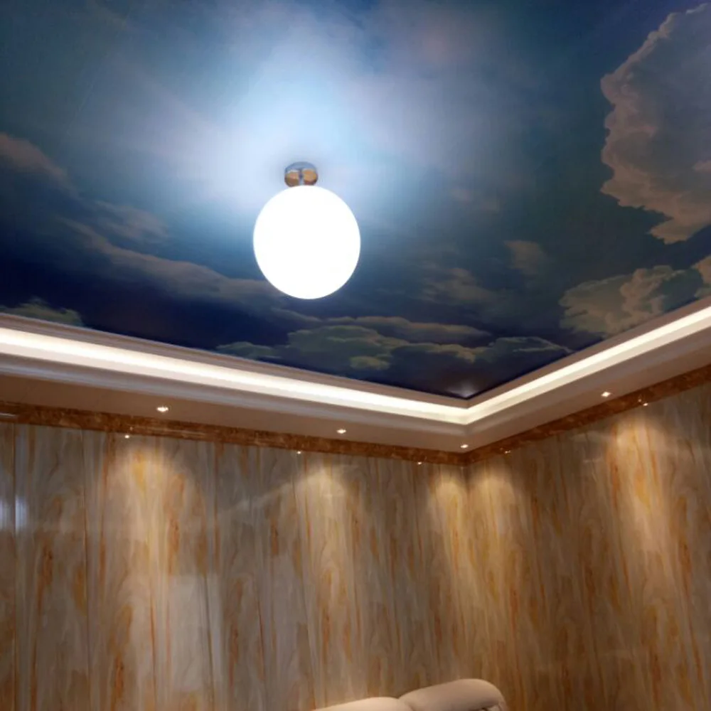 Белый матовый стеклянный шар крыльцо Ресторан подвесной светильник столовая