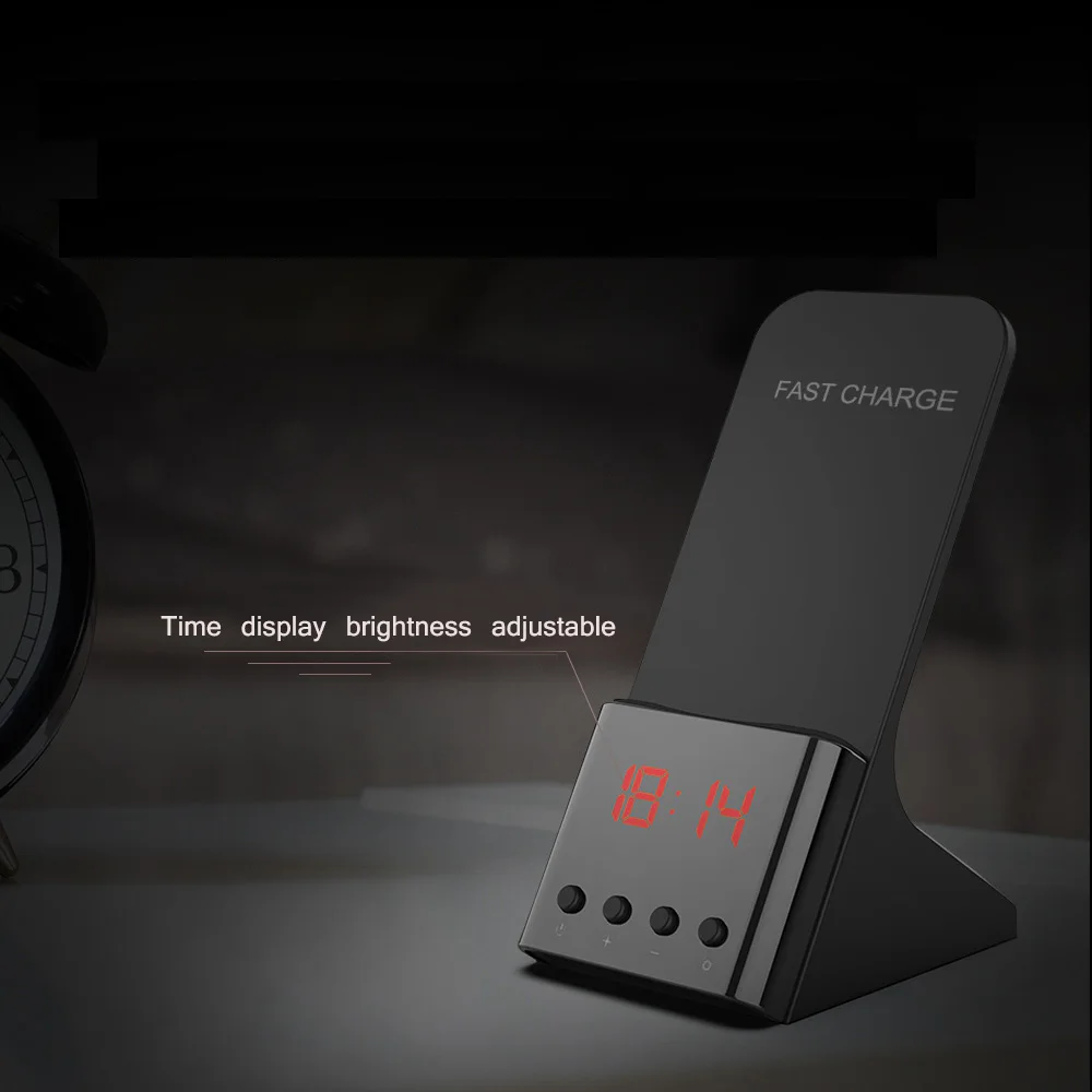Многофункциональный Будильник Беспроводное зарядное устройство прикроватный