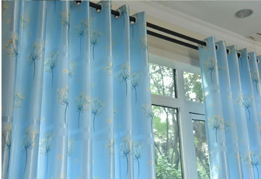 Длинные французские окна 2 7 метров Высокая занавеска с одуванчиками законченный