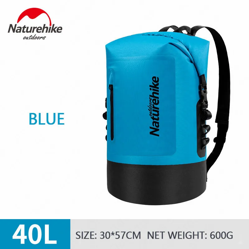 40LBlue Naturehike 20L/30L/40L сухой мешок водонепроницаемый мешок сухой влажный разделение держать шестерни сухой для наружного кемпинга Спелеология треккинга рафтинг - Цвет: 40LBlue