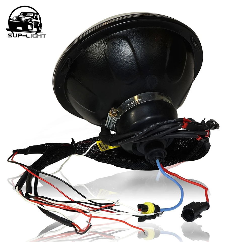 Пара 7 дюймов 35 Вт HID ксенон Hi/ближнего света с COB halo Ангел глаз злой + Canbus балласт