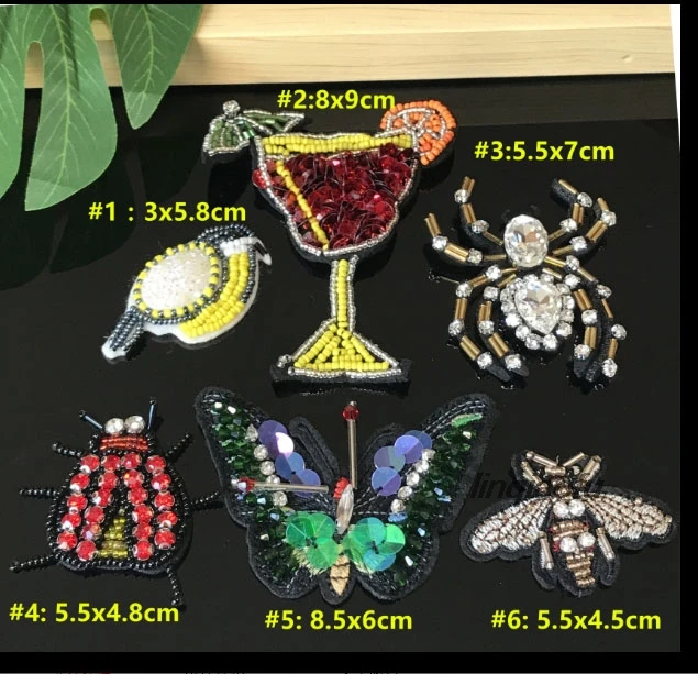 Clothes decoration DIY accessories insect bee spider ladybug cocktail fashion handmade beaded cloth stickers | Дом и сад
