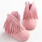 Ботинки с бахромой для новорожденных девочек, модные мокасины с мягкой подошвой и кисточками, обувь для новорожденных девочек на зиму, 2019