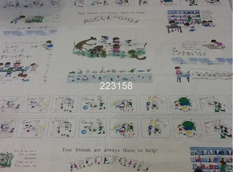 Хлопок и лен 150 см dswide tolie friends с принтом для подушки сумки скатерти салфеток