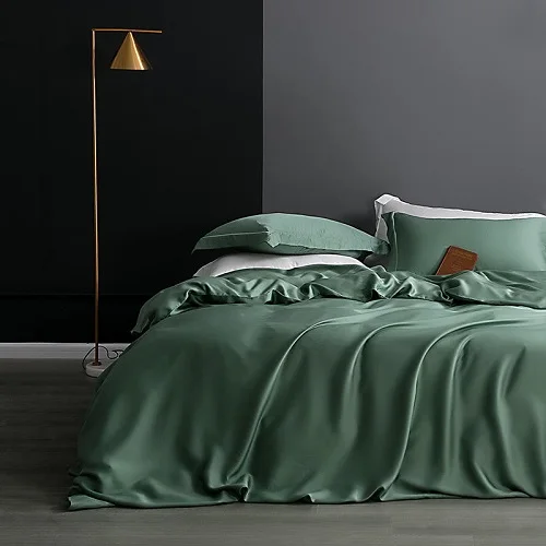 Color 4 Tencel Lysell однотонный белый розовый серый пододеяльник набор дышащий шелковистый мягкий 4 шт. постельные принадлежности queen/King size простыня подушка sham - Цвет: Color 4