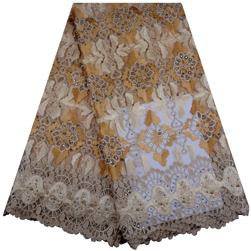 

Nigerian Net Laces Fabrics For Wedding Dress African French Tulle Lace Fabric 5 Yards A880