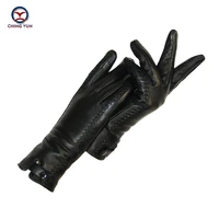 new womens gloves genuine leather winter warm fluff woman soft female rabbit fur lining riveted clasp high quality mittens