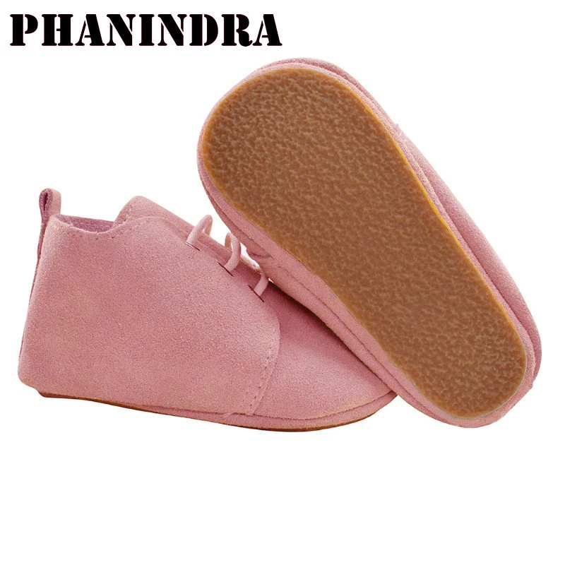 Мокасины детские из натуральной кожи в британском стиле с резиновой подошвой