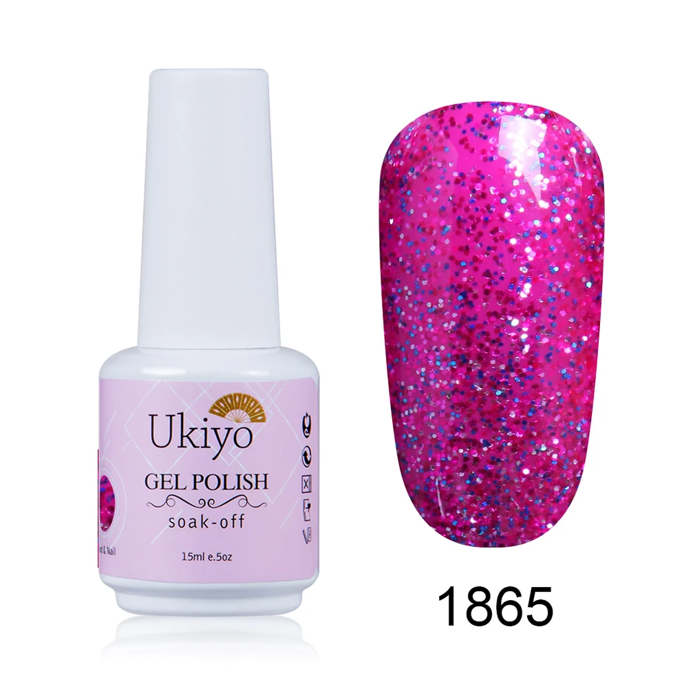 Ukiyo 15 мл гель лак Vernis полуперманентный УФ-гель для ногтей эмаль гель для ногтей геллак замачиваемый блеск лак для ногтей - Цвет: 1865