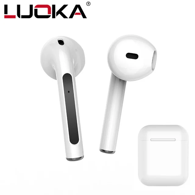 black Новые беспроводные наушники Bluetooth 5,0, HIFI TWS, беспроводные наушники с сенсорным управлением, наушники с зарядным устройством для IOS, Android - Цвет: black