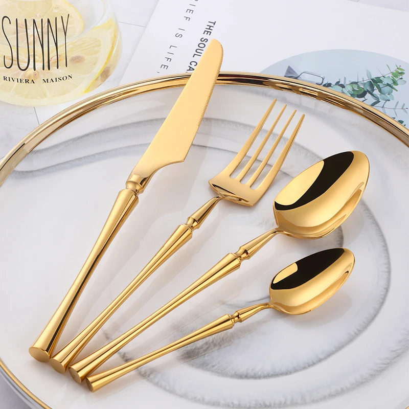 Набор столовых приборов из нержавеющей стали набор уникальных золотых ложек с