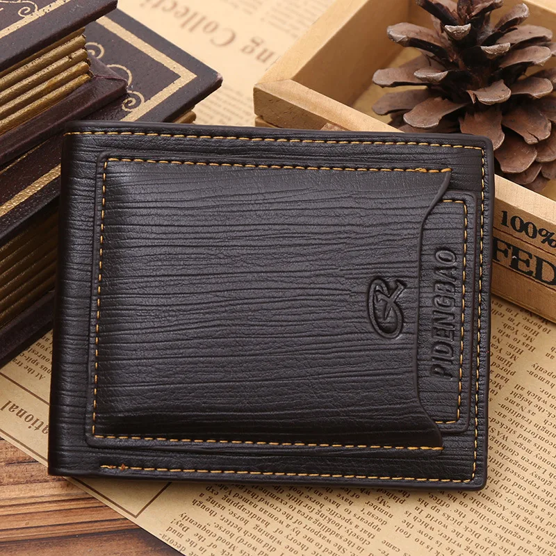 PIDENGBAO короткий кошелек с кисточками однотонный высококачественный мужской