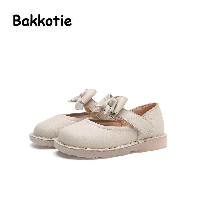 Bakkotie Новинка 2017 года осень Туфли без каблуков Cat для маленьких девочек Брендовая