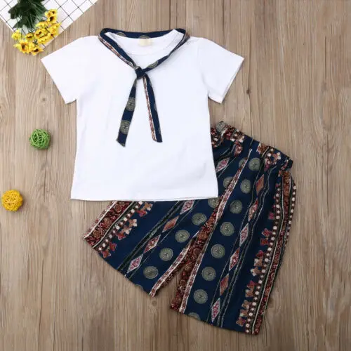 Toddler Baby Girl Kid Summer Casual T-shirt + Pants Outfits Clothes Sets 2-6Y | Детская одежда и обувь