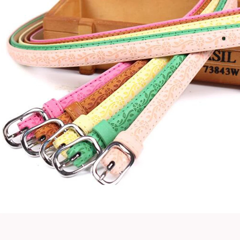 Классический ретро модный тонкий ремень с принтом карамельного цвета модные