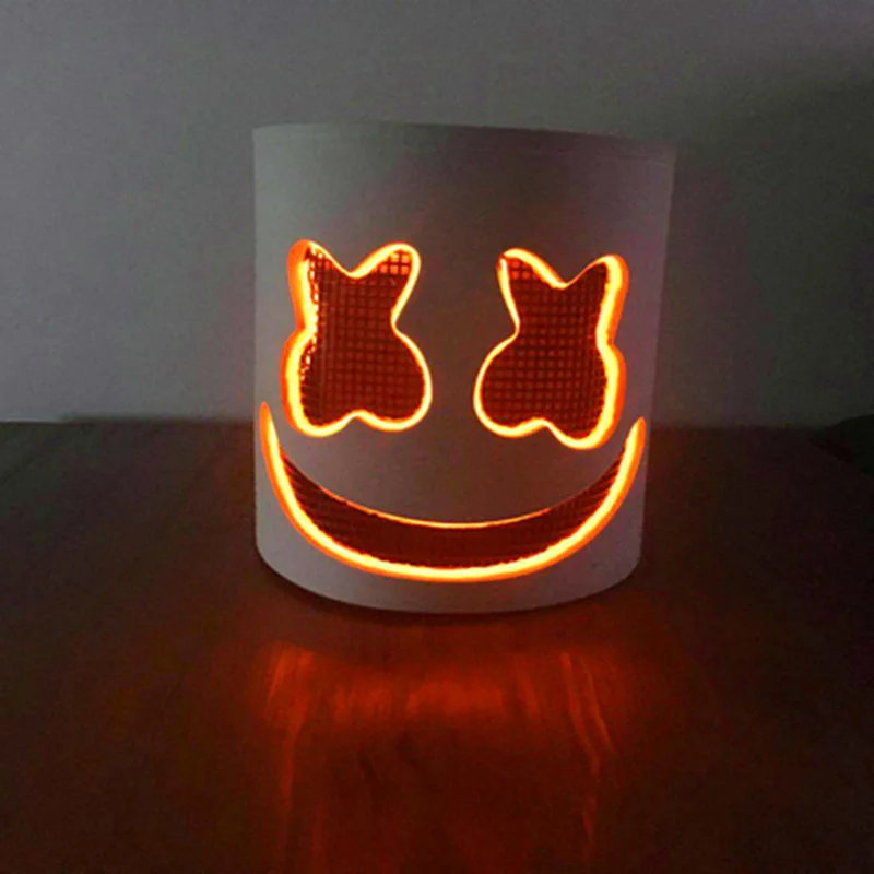 Светодиодный светящийся Marshmello DJ маски вечеринка Хэллоуин бар Музыка Косплей