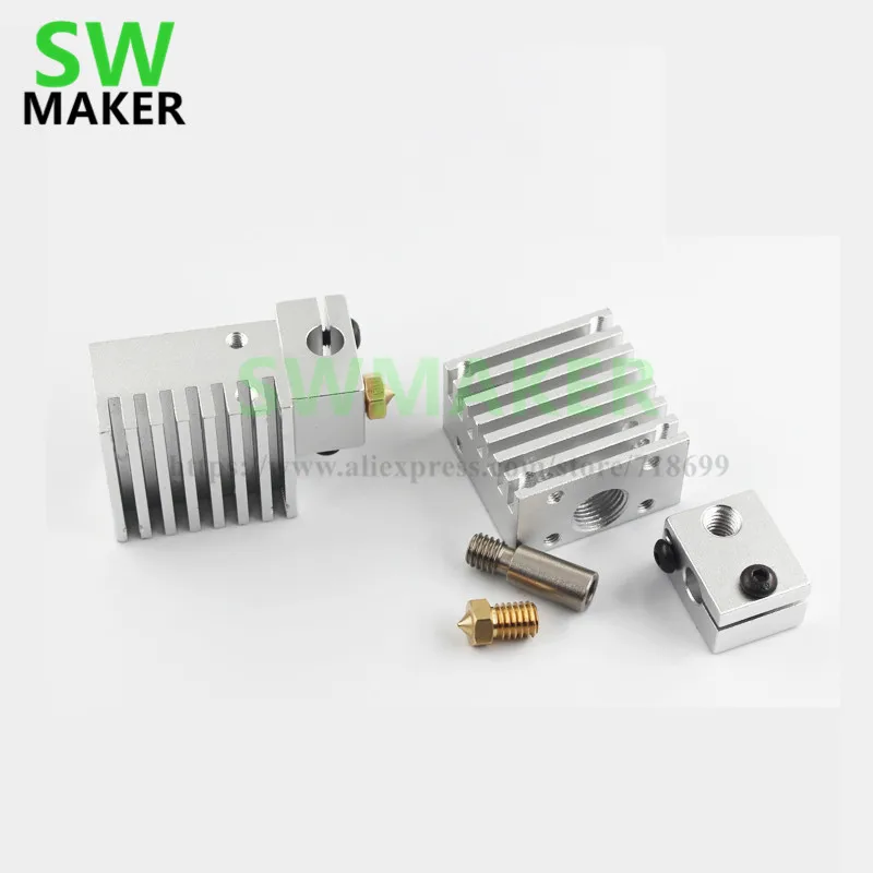 

All metal V6 j-head heat sink with single nozzle 0.4mm brass assembly kit 3D printer parts