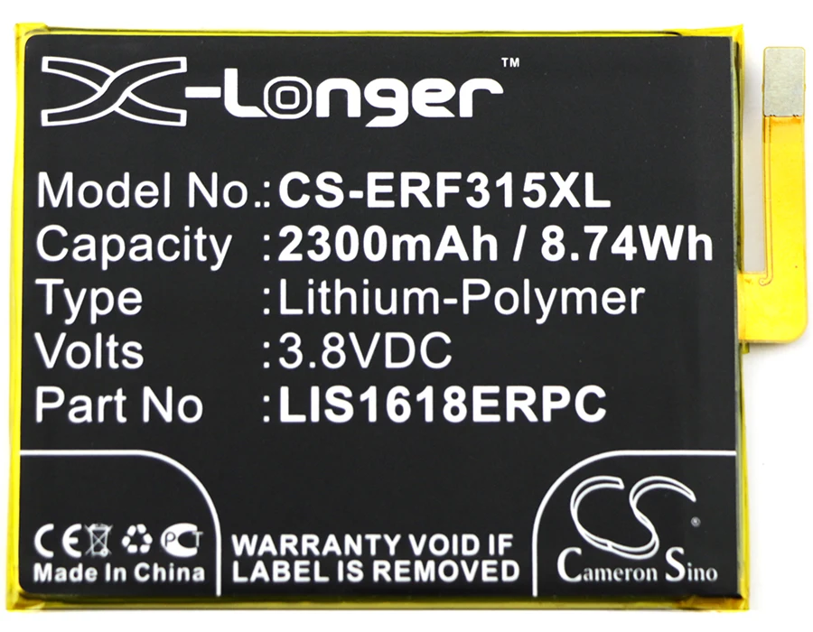 Аккумулятор Cameron Sino 2300mAh 1298 9239 LIS1618ERPC для Sony F3311 F3313 Xperia E5 Dual Sim|cameron sino|2300mah batterycameron sino