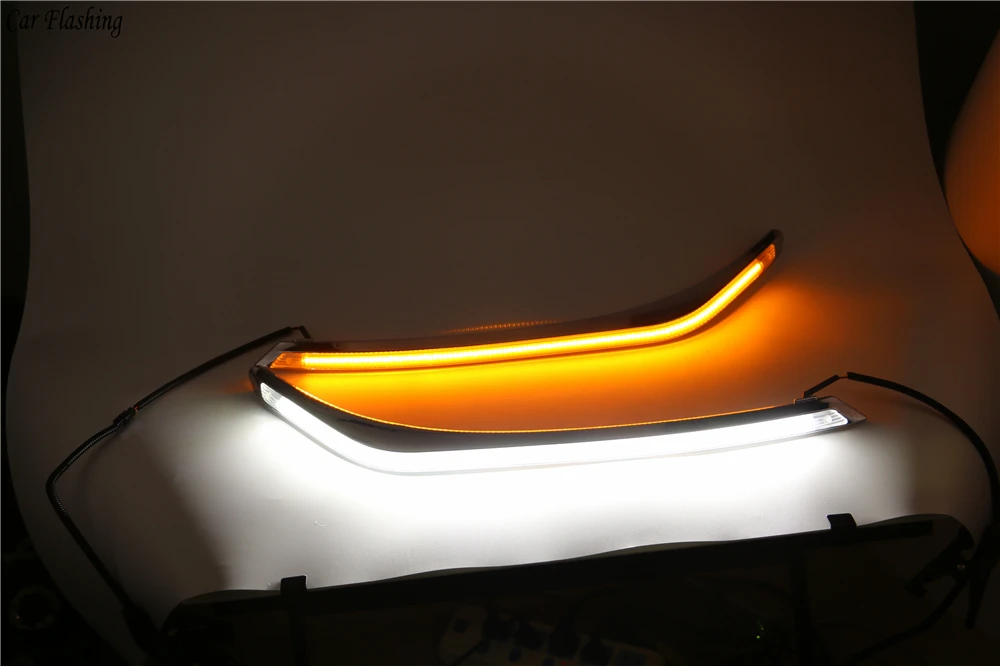 2 шт. LED для Honda Fit Jazz 2015 2016 2017 2018 дневной ходовой светильник желтое реле сигнала