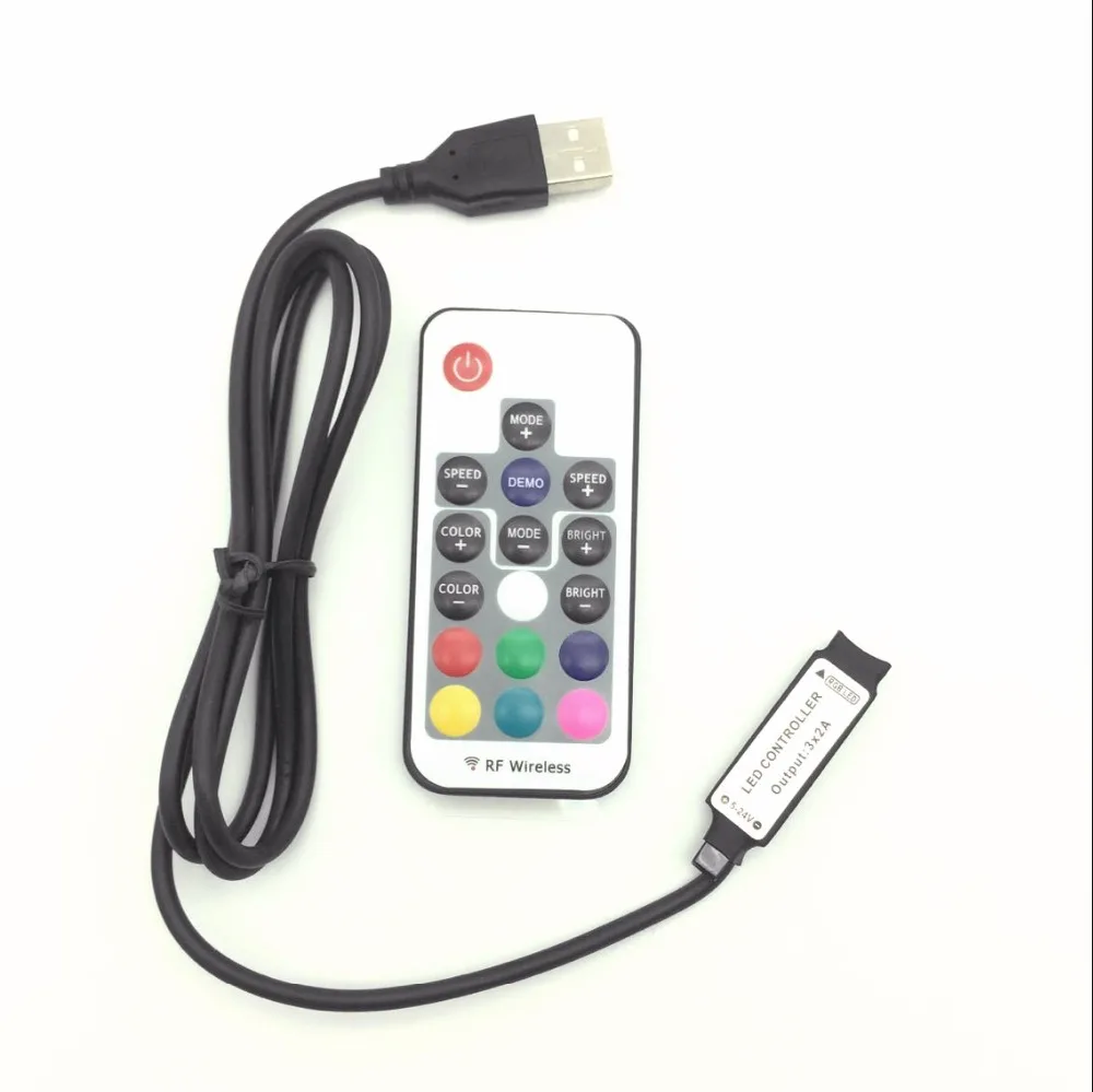Беспроводной мини пульт дистанционного управления для светодиодной ленты RGB 3528