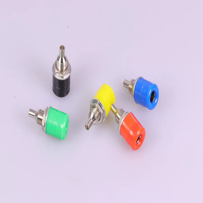 Nickel Plated 5PCS red+black+yellow+green+blue 4mm Banana female jack Binding Post Connector | Обустройство дома