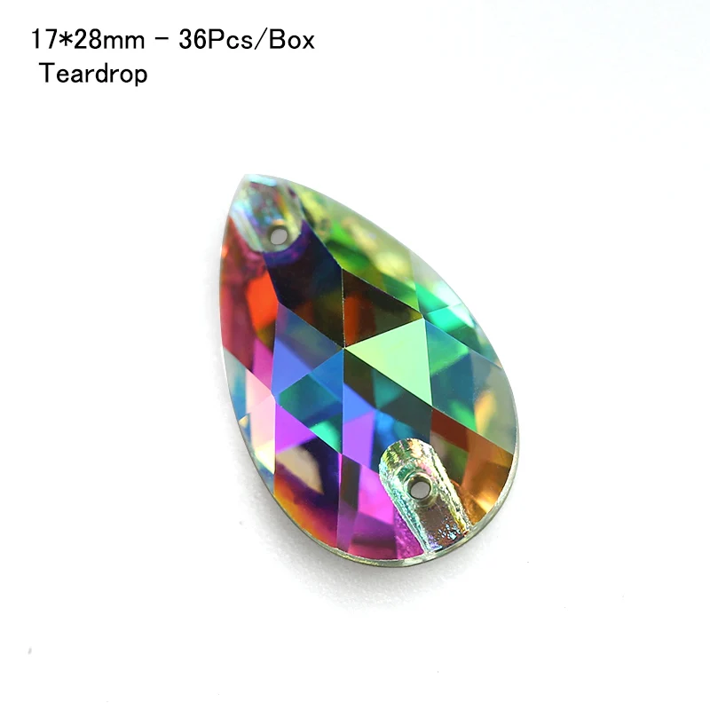 Drop -17x28mm-36Pcs 8 видов AAAAA Кристалл AB Цвет Золотая основа пришить стразы бусины, пришить на камни распорные пуговицы для украшения для одежды - Цвет: Drop -17x28mm-36Pcs