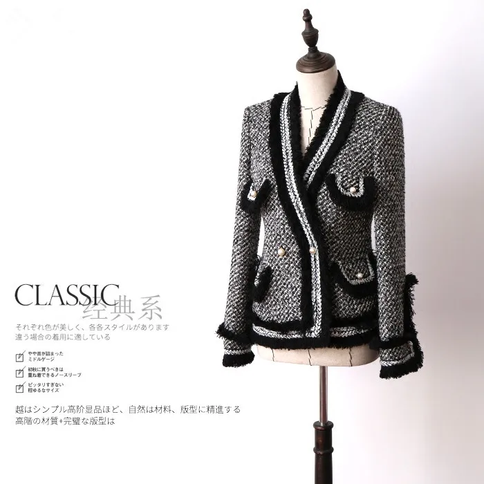 Женское шерстяное пальто в клетку дизайнерское подиумное серого цвета на