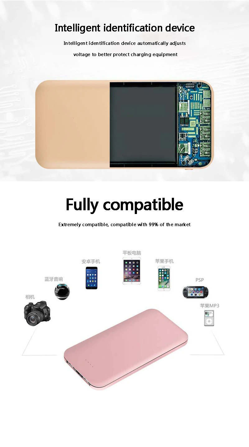 Ультратонкий блок питания 10000mAh power Bank10mm Портативный внешний Литий-полимерный аккумулятор для мобильного телефона для huawei топ продаж