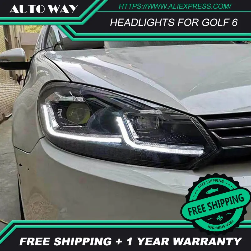 Стайлинг автомобиля для VW Golf 6 MK6 2009-2013 светодиодный головной фонарь биксеноновый