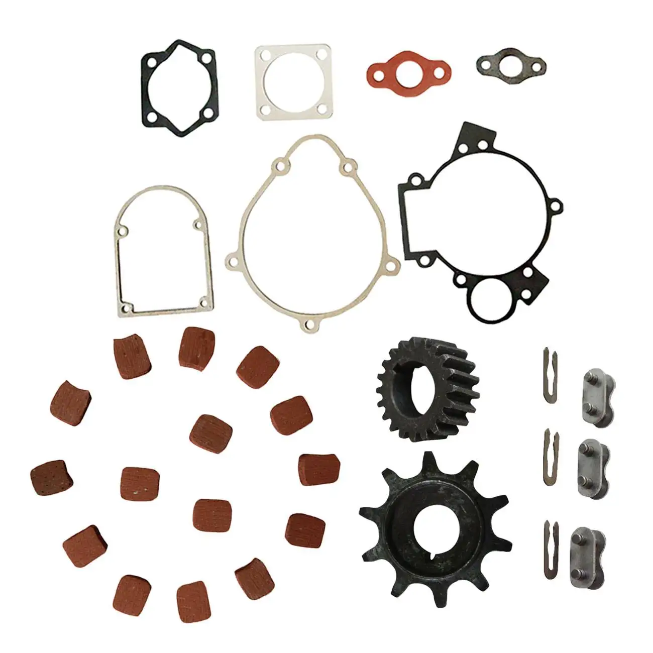 

15xSquare Clutch Pads&3xChain Master Link For 66cc 80cc Engine Motorized Bike