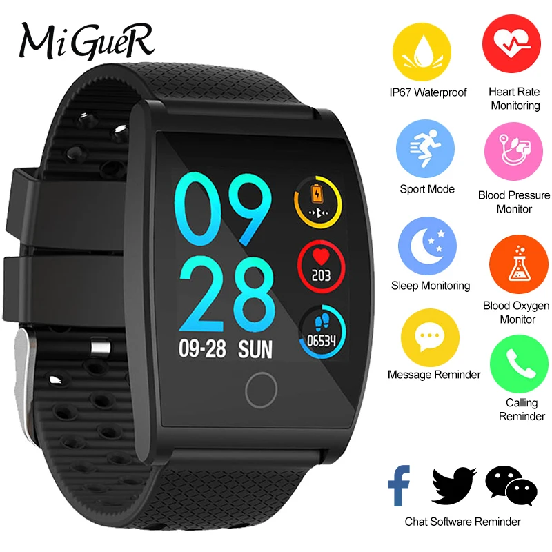 MiGueR QS05 IP67 водонепроницаемые Смарт часы для измерения артериального давления GPS