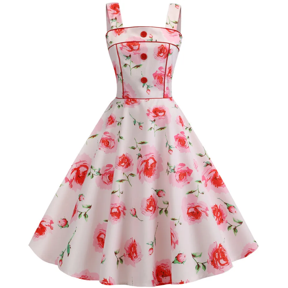 2019 цветочный принт Sommer Kleid Frauen пикантные вечерние на тонких бретельках А силуэта