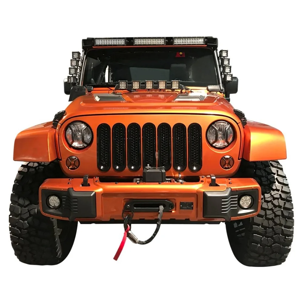 Marloo Черная передняя решетка для решетки радиатора комплект Jeep Wrangler JK Rubicon Sahara