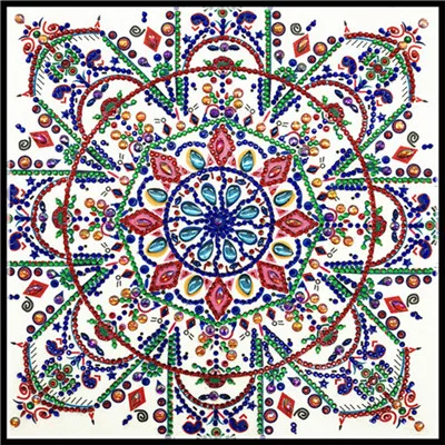 Светло-зеленый Special Shape Diamond Painting Mandala Flower Modern Pattern DIY 5D Part Drill Cross Stitch Kit Crystal Art - Цвет: Светло-зеленый