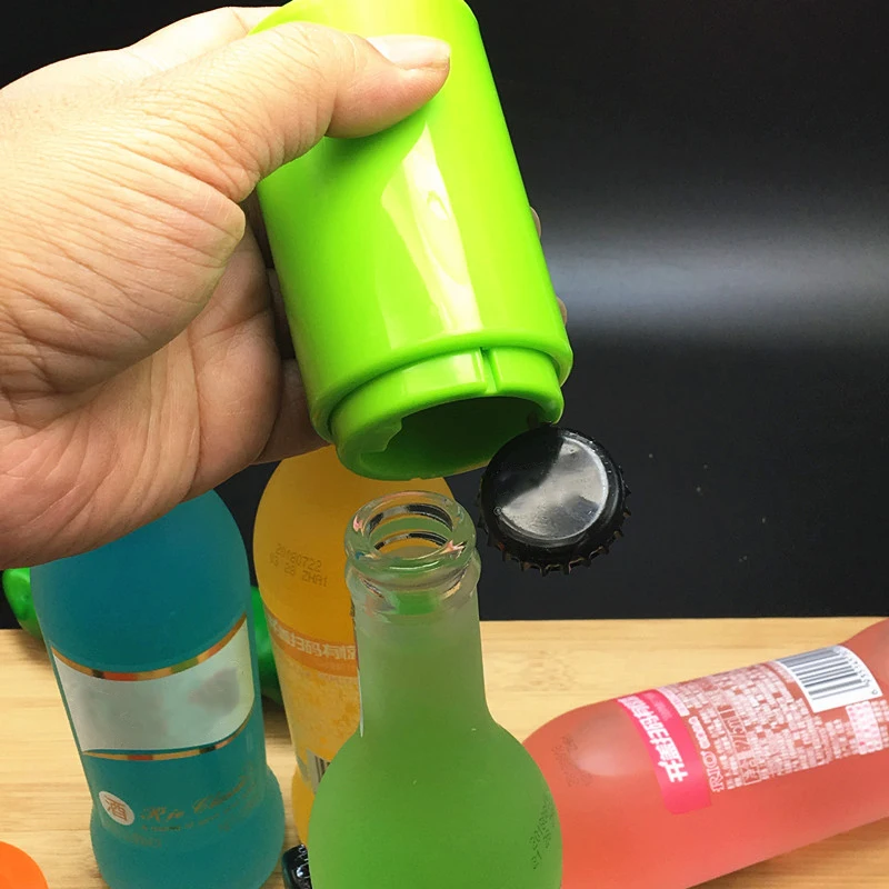 Magnetic Automatic Beer Bottle Cap Opener Creative Magnet Push Down Openers Auto Push-type | Дом и сад