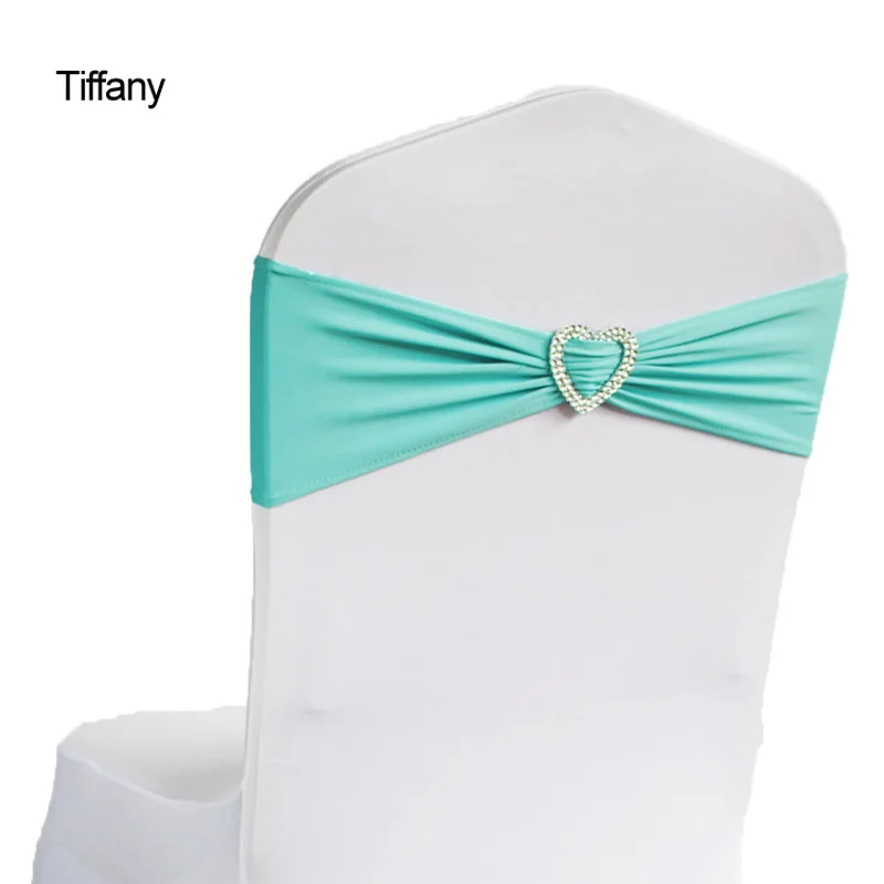 Tiffany 50 шт спандекс лайкра чехол для свадебного стула широкие пояса-кушаки Свадебная вечеринка стул именинника Декор ярко-синий красный черный белый розовый фиолетовый - Цвет: Tiffany