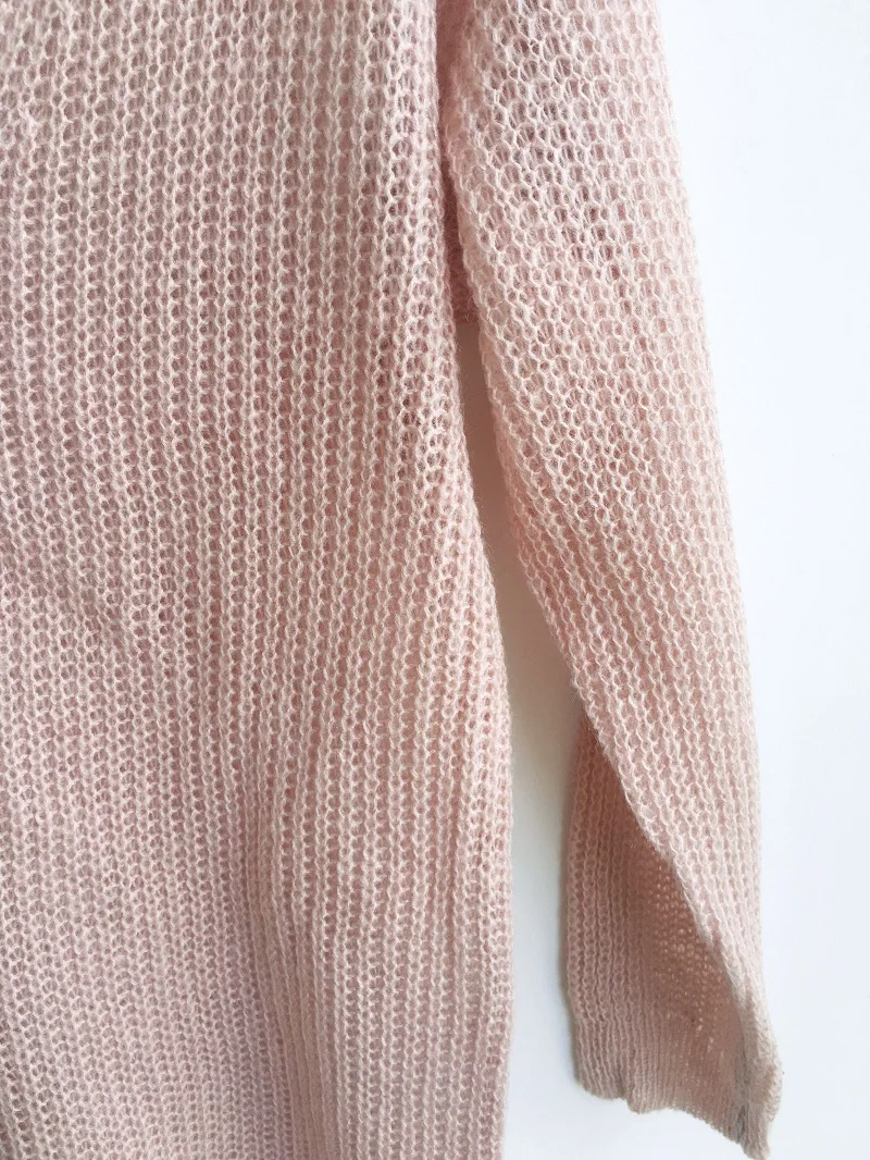 Autumn winter 2018 women sweaters pullovers Sexy deep V-neck knit bottom light loose long sleeve knitted jumpers sweater | Женская