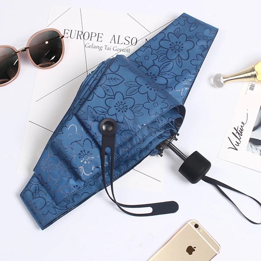 2018New прибытия моды три FoldingCompact Солнечный зонтик дождь Для женщин женские УФ Зонты