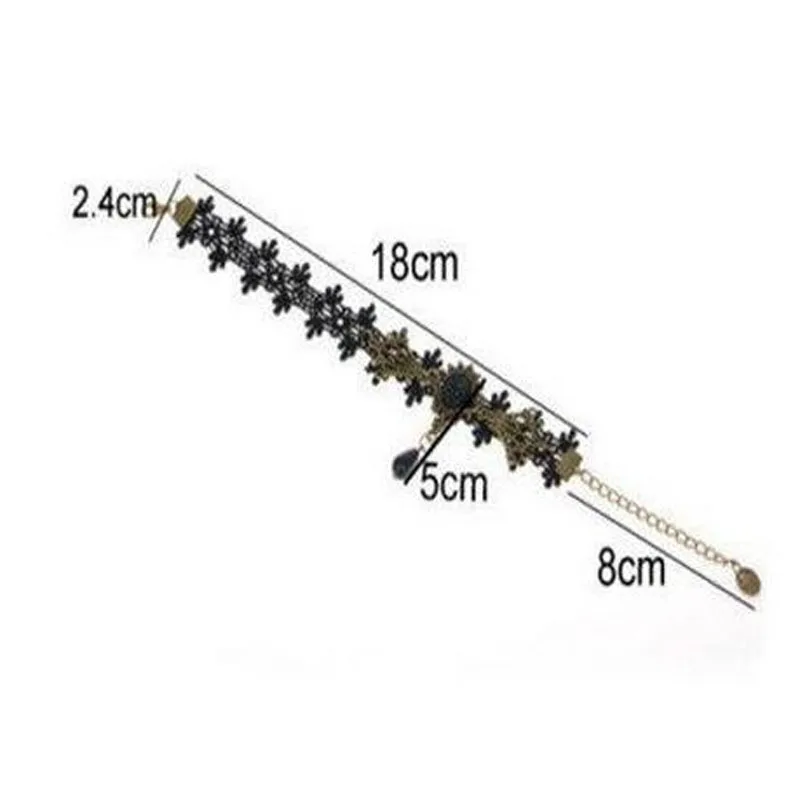 Модные готические черные кружевные ножные браслеты для женщин пляжные