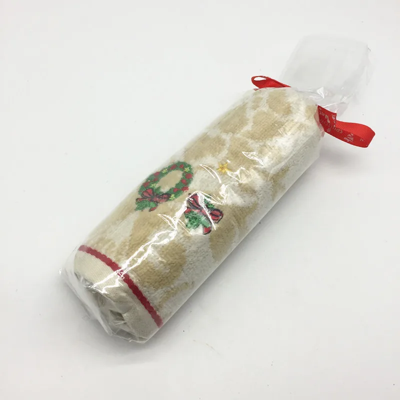 28x46 см, быстро сохнет, мягкий хлопок, вышивка, венок цвета слоновой кости, рождественское полотенце, домашний текстиль, полотенце для рук, подарок
