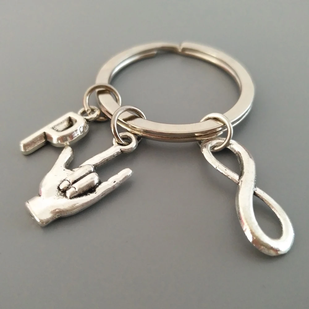 Парень/девушка брелок I Love You жест со знаком бесконечности Keydangle 26 первоначального