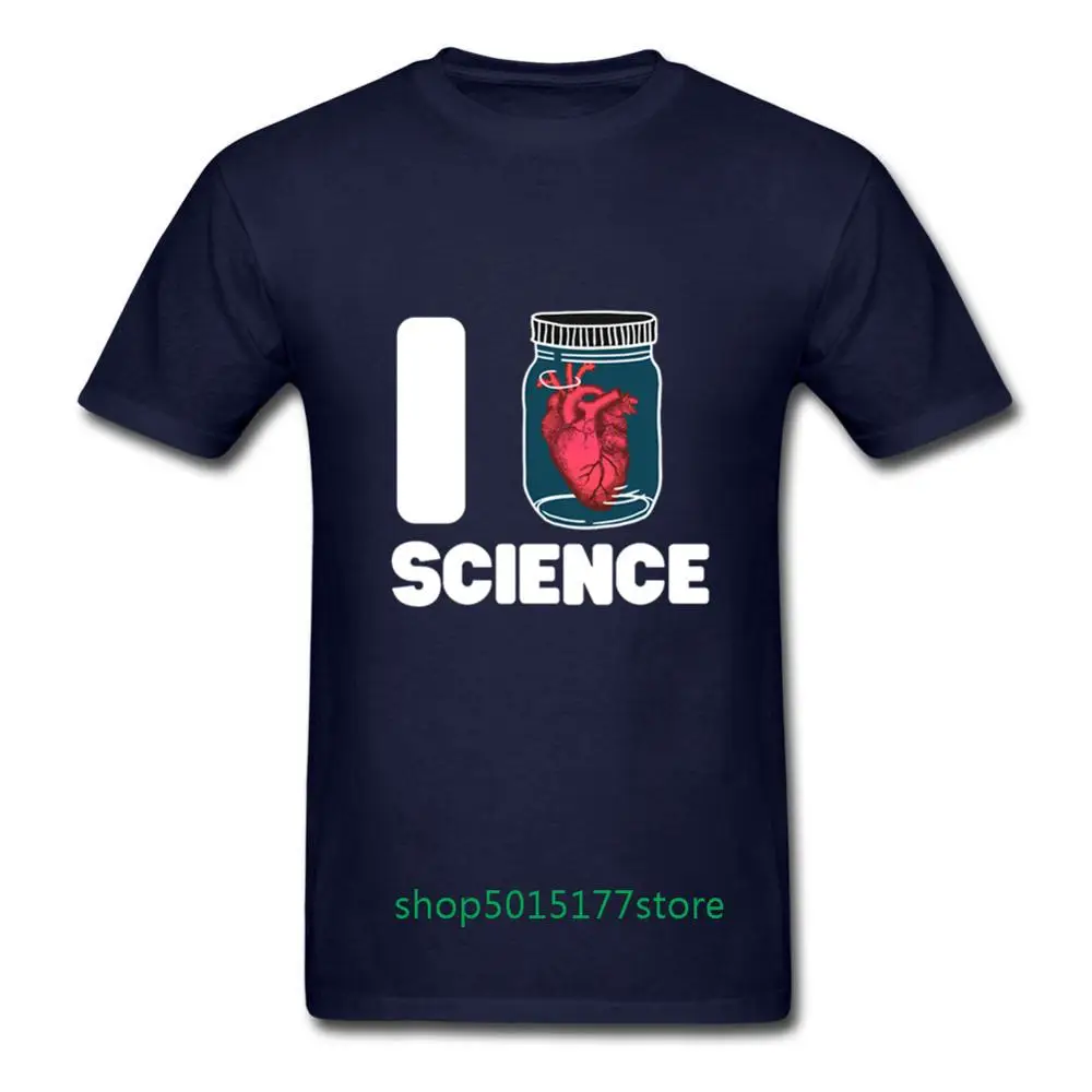 Новейший дизайн мужская футболка с логотипом Science Camiseta Homme I Love Heart короткий рукав