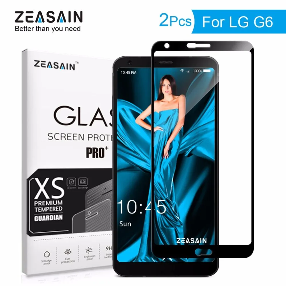 

2 упаковки, оригинальное закаленное стекло ZEASAIN 2.5D с полным покрытием, Защита экрана для LG G6 G 6 LGG6 9H, Закаленное стекло Защитная пленка, стекля...
