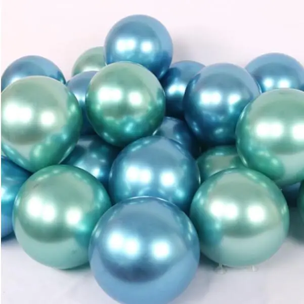 green blue Хромированный металлический шар, 50 шт./лот, 12 дюймов, уплотненный, 2,8 г, латексные шары для свадьбы и дня рождения вечерние, Декор, Гелиевый шар, большой круглый шар - Цвет: green blue