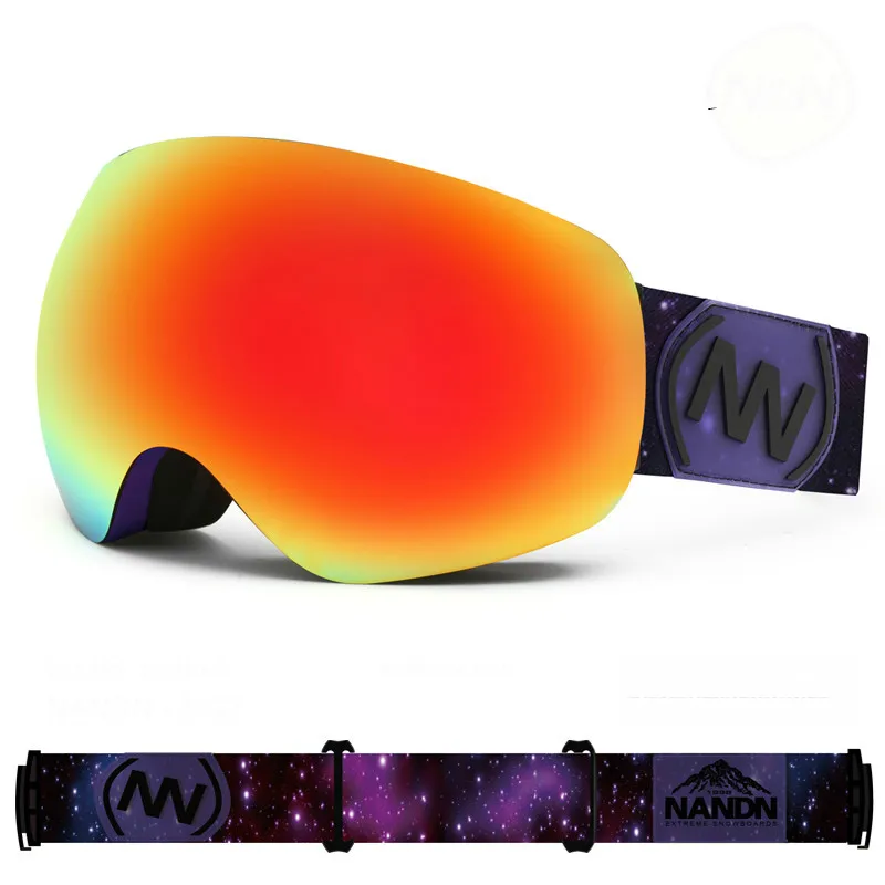 Зимние лыжные очки для улицы двухслойная УФ маска 400 незапотевающая большая